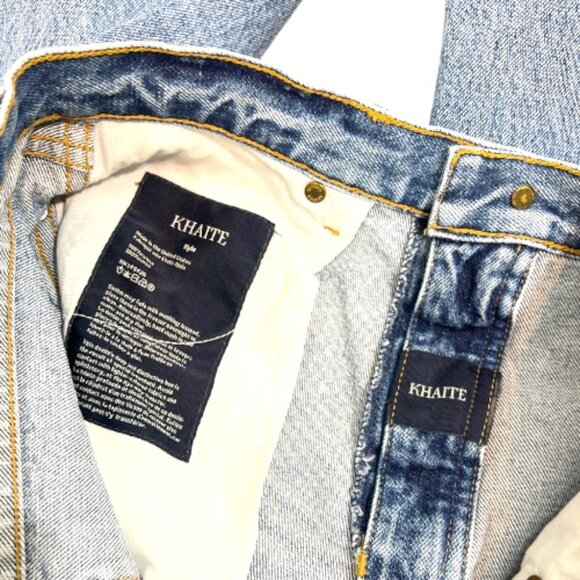 KHAITE Kyle Distressed Jeans Size 27 Pre-Loved Altered - READ DESCRIPTION - Picture 6 of 8